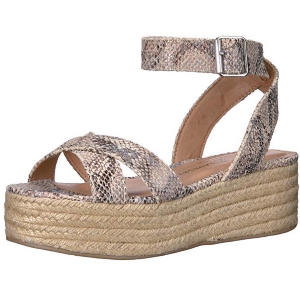 Chinese Laundry Zala espadrille/wedge platform sandals, snake print size 8.5/39 - Picture 3 of 9